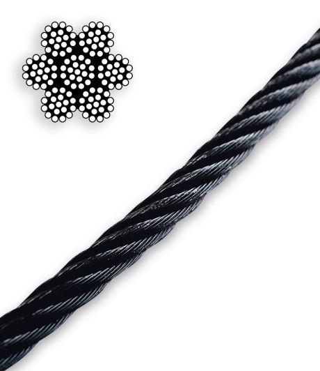 Black Galvanised Wire 7x19