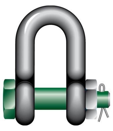 Dee shackle safety pin