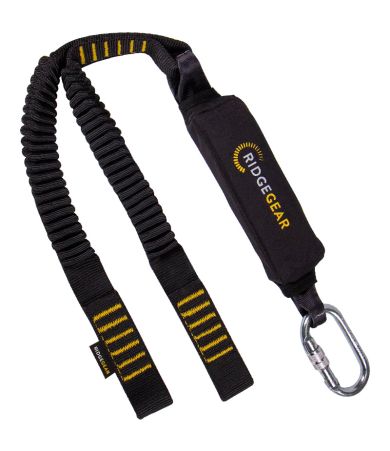 Twin Leg Elasticated Webbing Lanyard and Shock absorber