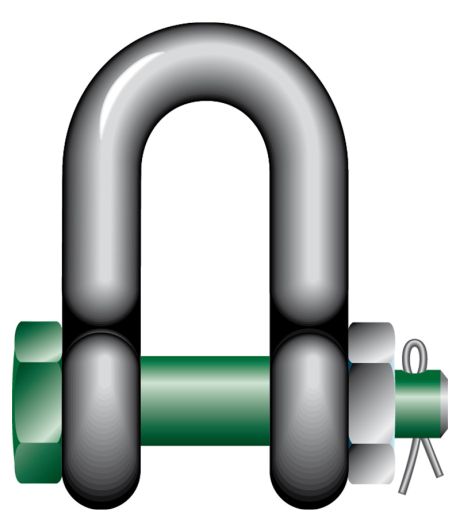 Dee shackle safety pin