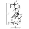 G8 Swivel Hook with Latch Brass Diagram
