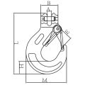 G8 Clevis Sling Hook with Latch Diagram