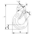 G8 Eye Sling Hook with Latch Diagram